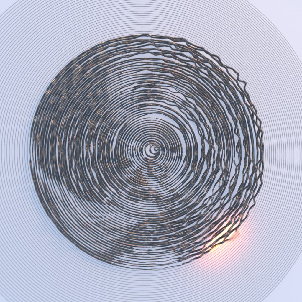 Record groove close-up